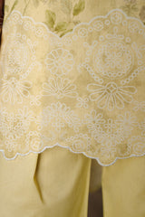 OCHRE CHARM-3 PIECE PRINTED LAWN SUIT
