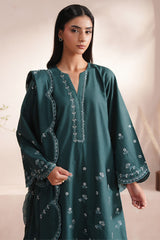 GREEN GLAM-3PC (SHIRT, TROUSER & DUPATTA)