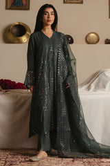 MIDNIGHT MOSS-3PC (SHIRT, TROUSER & DUPATTA)