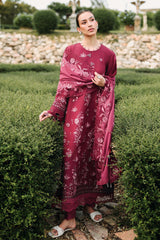 CRIMSON ROYALE-3PC (SHIRT, TROUSER & DUPATTA)
