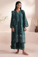 GREEN GLAM-3PC (SHIRT, TROUSER & DUPATTA)