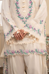 IVORY FLEUR-3PC EMBROIDERED SUIT