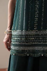 LUXE VERDANT - 4PC  CHIFFON EMBROIDERED SUIT
