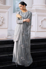 GLIMMERING GRANITE-3PC CHIFFON EMBROIDERED PRET