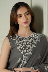 FLORAL ASH-3PC (SHIRT, TROUSER & DUPATTA)