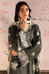 VINTAGE GRAY-3PC LINEN EMBROIDERED SUIT