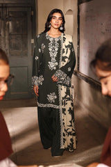 VINTAGE GRAY-3PC LINEN EMBROIDERED SUIT