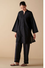 ETERNAL BLACK EMBROIDERED CAMBRIC SHIRT
