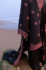 RAVEN FOLK-3PC SATIN EMBROIDERED SUIT