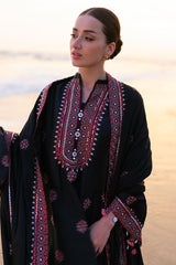 RAVEN FOLK-3PC SATIN EMBROIDERED SUIT