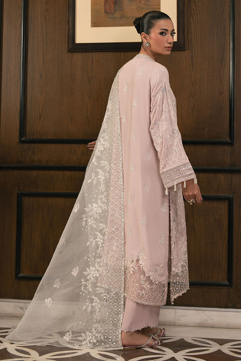 Petal Purple 3-Pc Embroidered Silk Suit