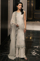 PISTACHIO FERN-4PC EMBROIDERED CHIFFON SUIT