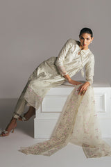 HONEYDEW MIST-3PC EMBROIDERED SILK SUIT