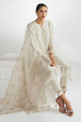 HONEYDEW MIST-3PC EMBROIDERED SILK SUIT