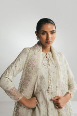 HONEYDEW MIST-3PC EMBROIDERED SILK SUIT