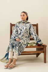 BEIGE VERVE-3PC KHADDAR PRINTED SUIT
