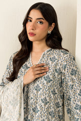 COCONUT HAZE-3PC LINEN PRINTED SUIT