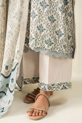 COCONUT HAZE-3PC LINEN PRINTED SUIT