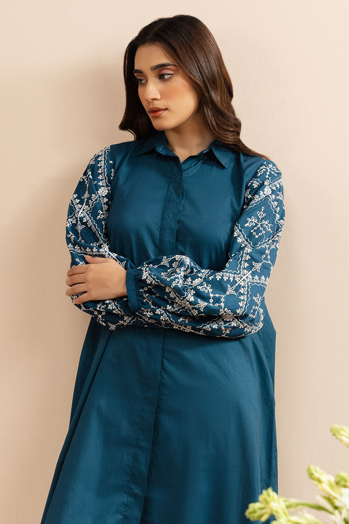 CERULEAN DREAM DYED LAWN SHIRT