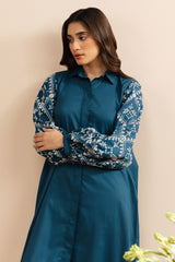 CERULEAN DREAM DYED LAWN SHIRT