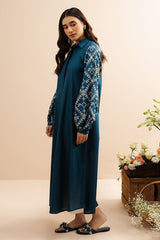 CERULEAN DREAM DYED LAWN SHIRT