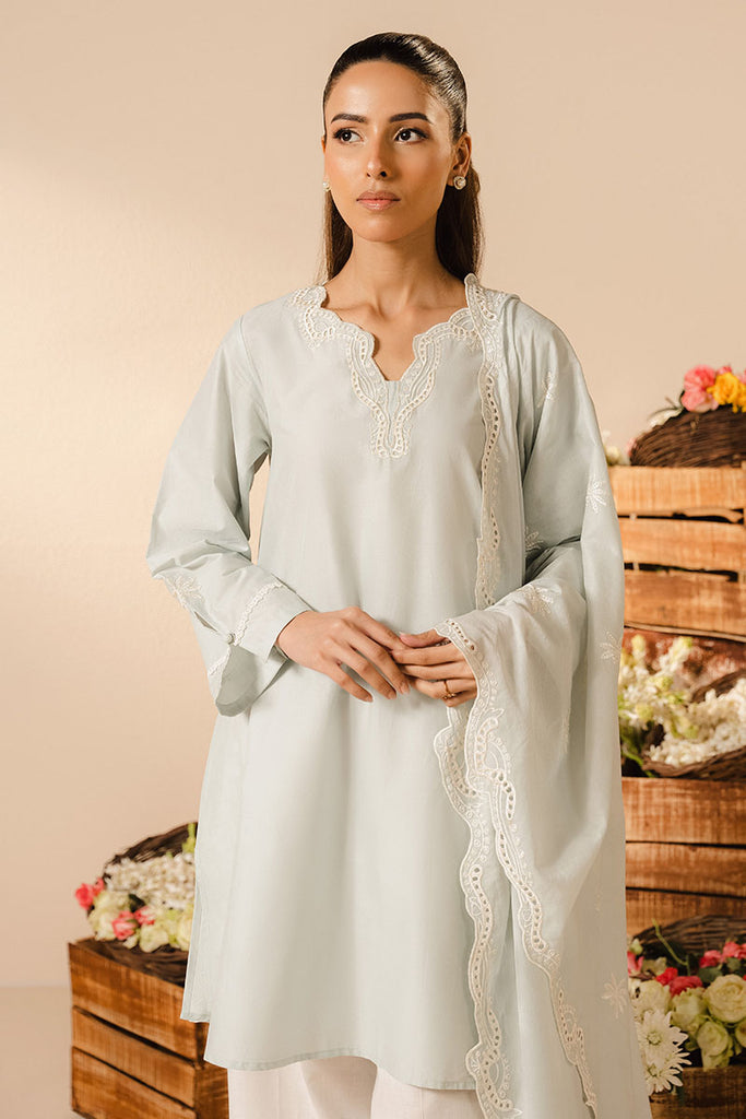 SKY GRAY-2PC (SHIRT & DUPATTA)