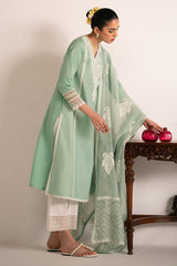GREEN GLIMMER-2PC (SHIRT & DUPATTA)