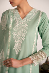 GREEN GLIMMER-2PC (SHIRT & DUPATTA)
