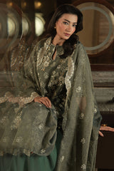GREEN DOVE-4PC EMBROIDERED TISSUE SUIT