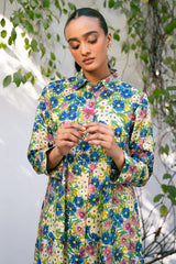 IVORY BLOOM-2 PIECE PRINTED LINEN SUIT