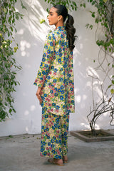 IVORY BLOOM-2 PIECE PRINTED LINEN SUIT