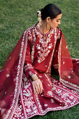 ROUGE ZEST-3PC EMBROIDERED LAWN SUIT