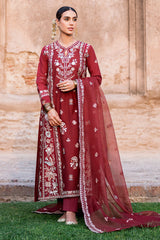 ROUGE ZEST-3PC EMBROIDERED LAWN SUIT
