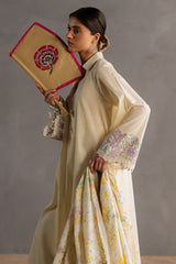 SUNSHINE GLOW-3PC PRINTED LAWN SUIT