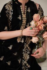 VERDANT SPELL-3PC VELVET EMBROIDERED SUIT