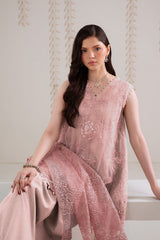 DUSTY ROSE-4PC ORGANZA EMBROIDERED SUIT