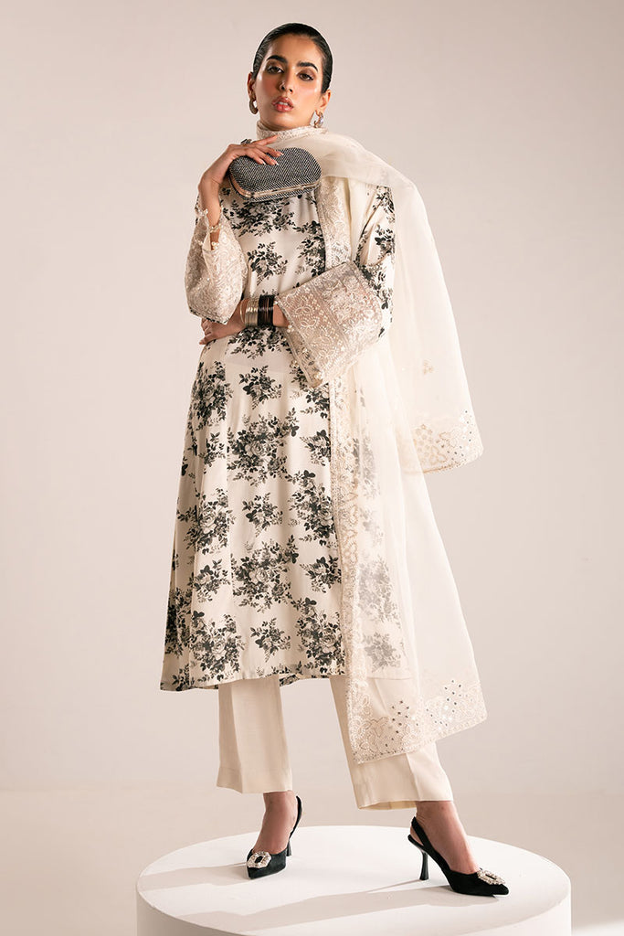 OBSIDIAN BLOOM-2PC (SHIRT & DUPATTA)