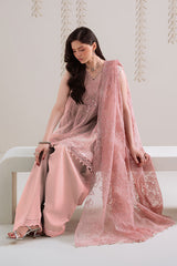 DUSTY ROSE-4PC ORGANZA EMBROIDERED SUIT