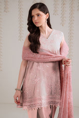 DUSTY ROSE-4PC ORGANZA EMBROIDERED SUIT