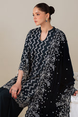 TROPICAL TEAL-3PC SILK EMBROIDERED SUIT