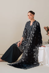 TROPICAL TEAL-3PC SILK EMBROIDERED SUIT