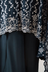 TROPICAL TEAL-3PC SILK EMBROIDERED SUIT