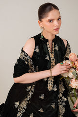 VERDANT SPELL-3PC VELVET EMBROIDERED SUIT