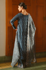 MAJESTIC TEAL-3PC (SHIRT, TROUSER & DUPATTA)