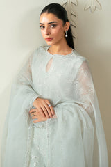 DAZZLING AQUA -3PC (SHIRT, TROUSER & DUPATTA)