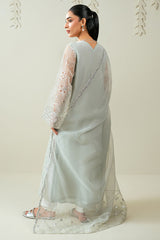 DAZZLING AQUA -3PC (SHIRT, TROUSER & DUPATTA)