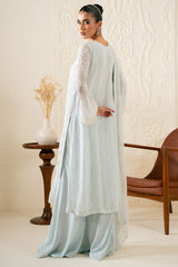 AQUA DREAM-3PC CHIFFON EMBROIDERED PRET