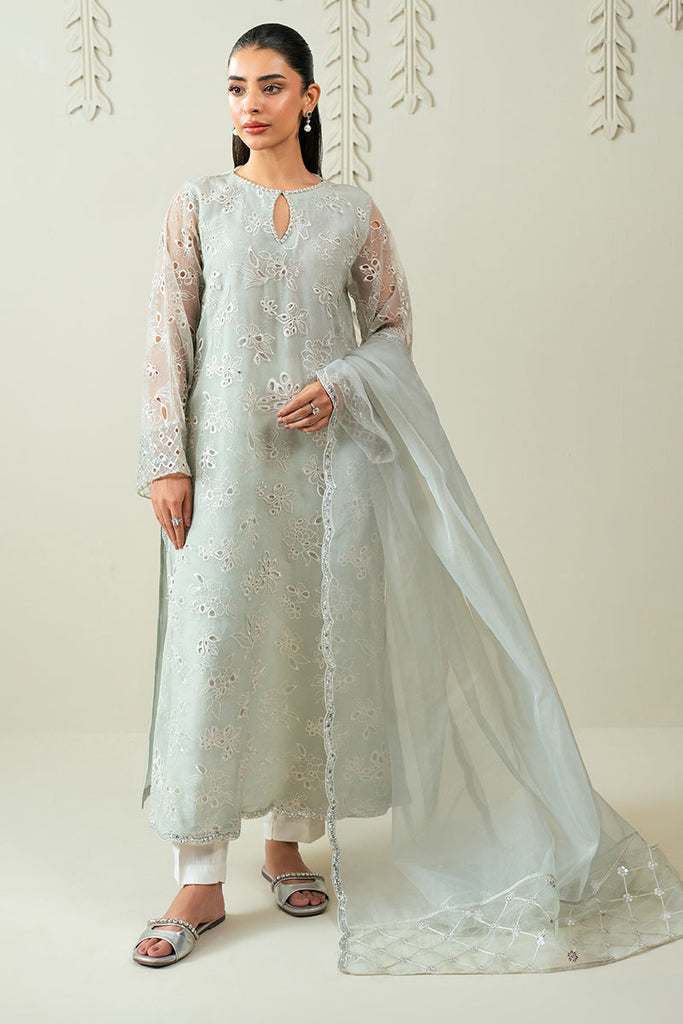 DAZZLING AQUA -3PC (SHIRT, TROUSER & DUPATTA)