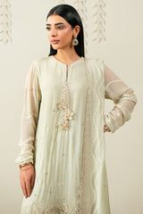 MINTY PALE -3PC (SHIRT, TROUSER & DUPATTA)