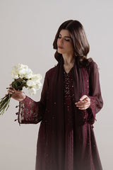 VELVET DUSK-4PC CHIFFON EMBROIDERED SUIT